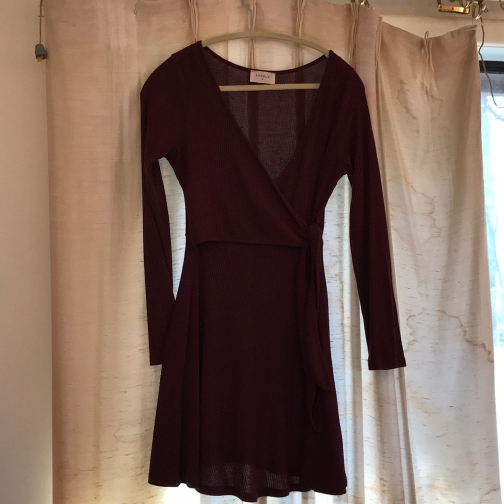 Maroon wrap dress